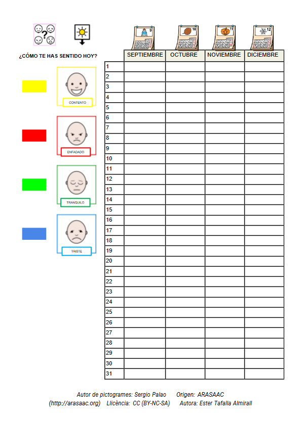 Calendario de emociones